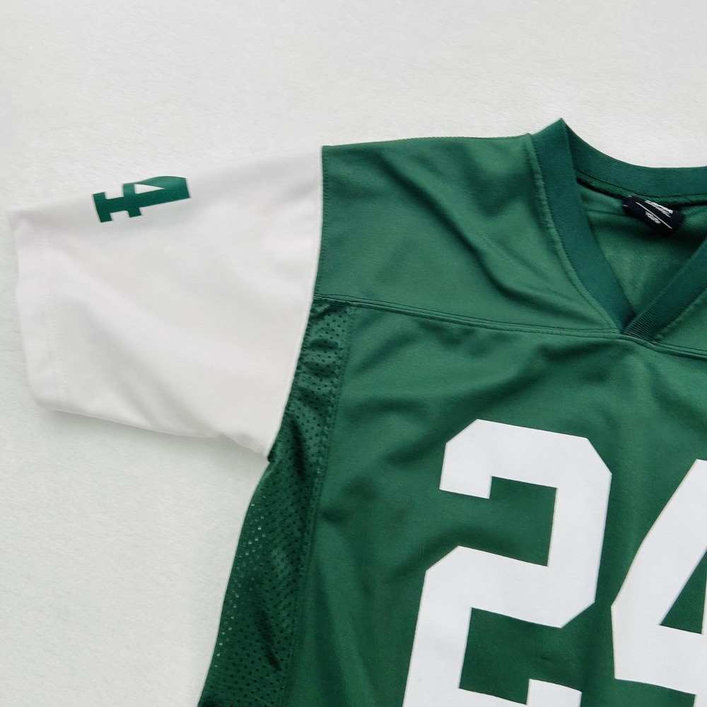New York Jets Jersey Youth Large Green NFL Football Darrelle Revis 24 Logo Shirt - Picture 6 of 16